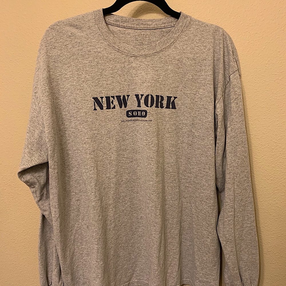 John Galt Gray Long Sleeve New York Shirt